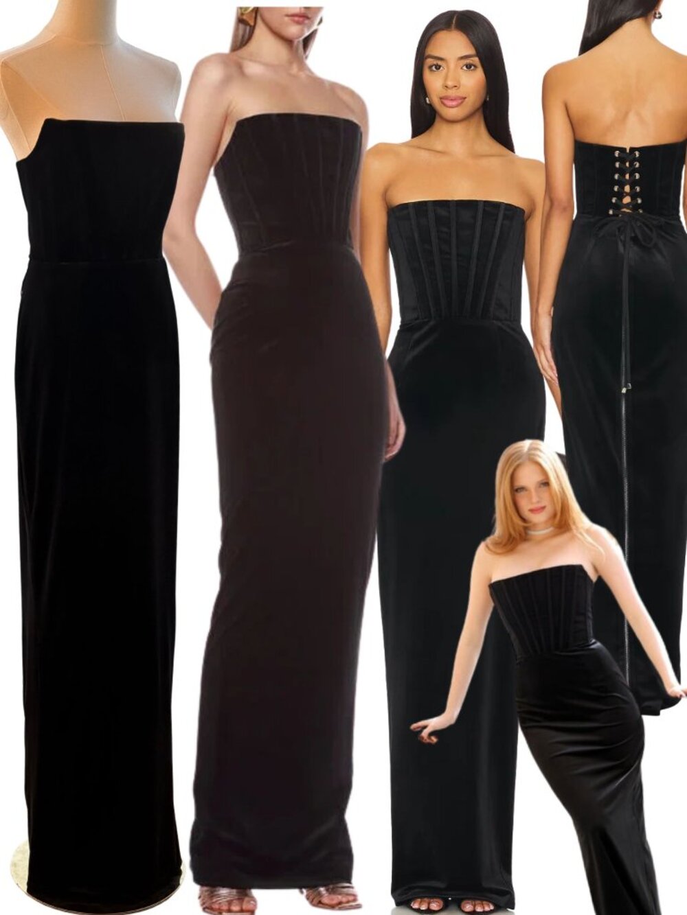 🆕 BRONX & BANCO 🧿 NWOT Florentina Corset Gown, Black Velvet, Sz L US 8